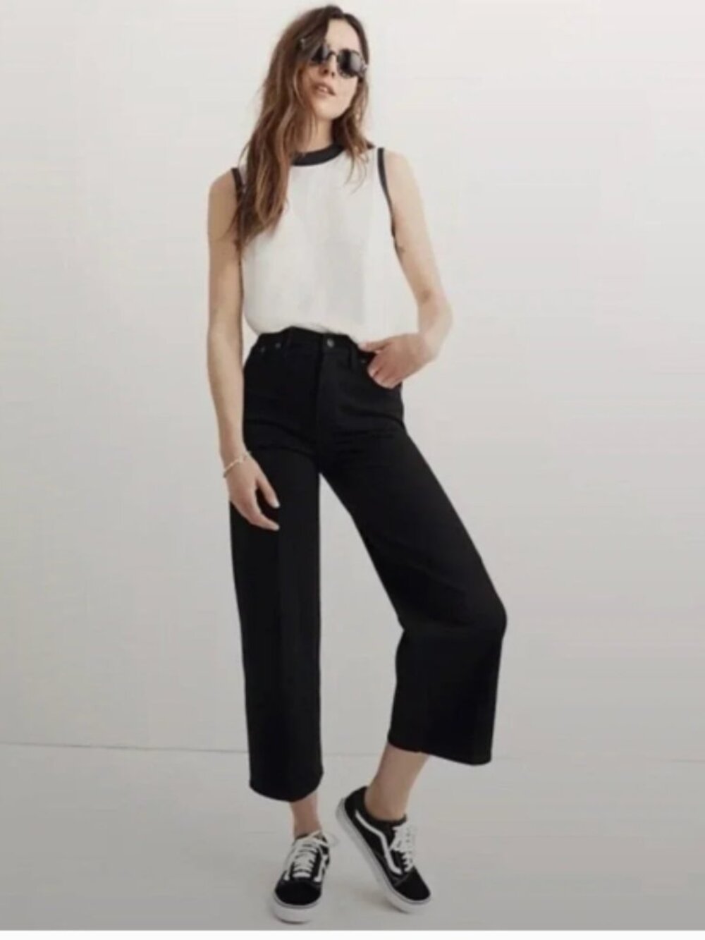 🤯🤯28 X 28 MADEWELL SLIM WIDE LEG CROP SIZE 28 BLACK LUNAR WASH